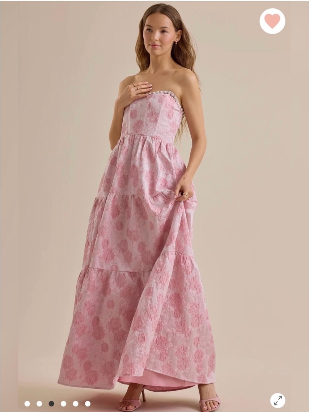 Altar'd State Pink Floral Tiered Maxi Skirt